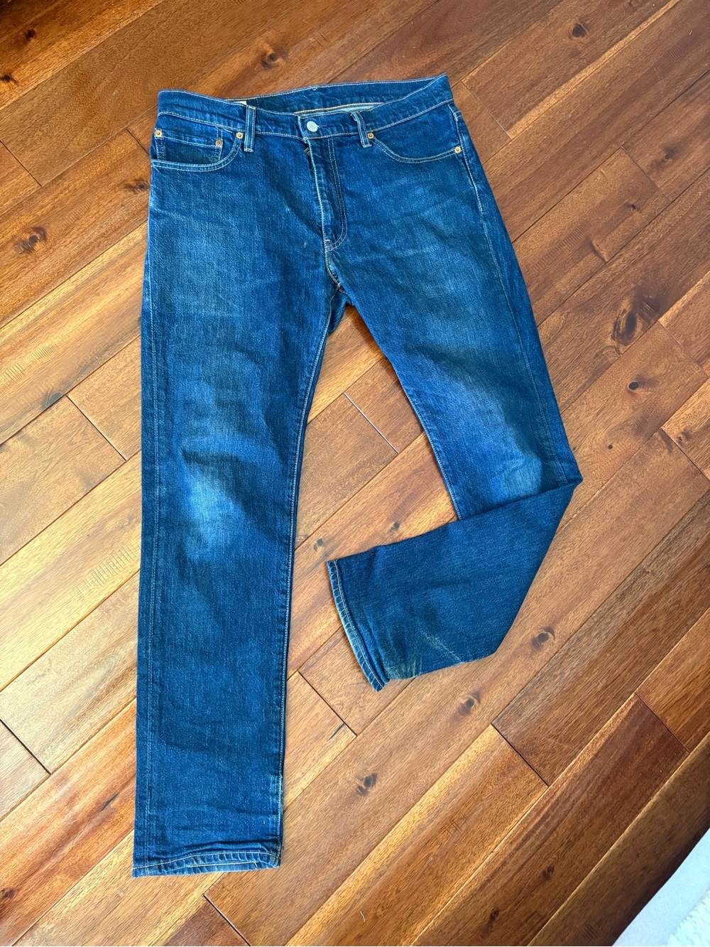 Levi's Men's Slim Straight Jeans in Deep Blue Denim